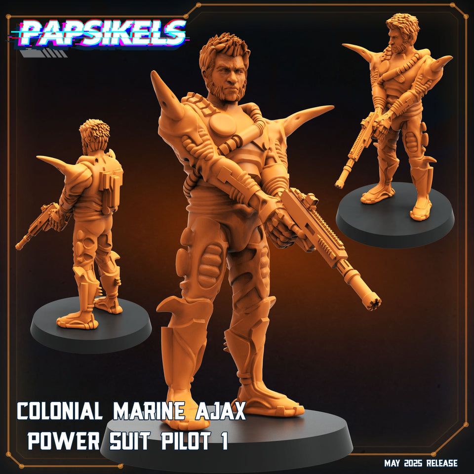 3D Printed Papsikels Colonial Marine Ajax Power Suit Pilot Set May 2025 Alien vs. Humans Reconnaissance 28mm 32mm