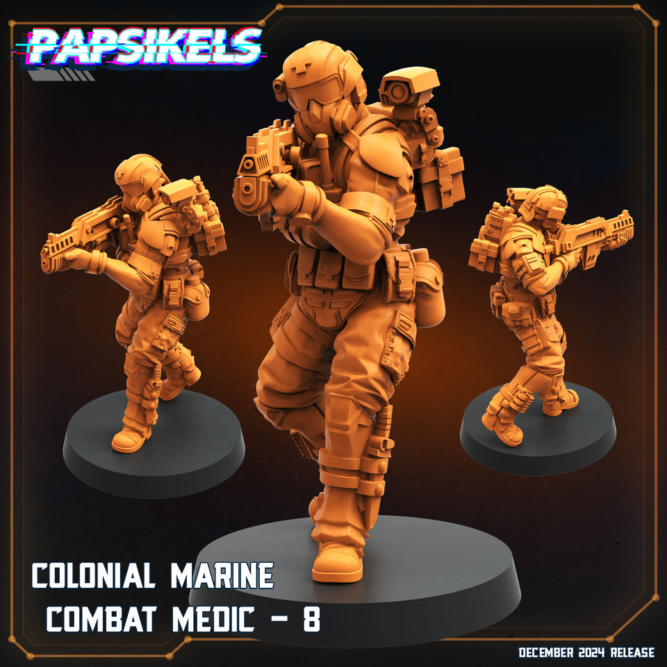 3D Printed Papsikels Colonial Marine Combat Medic Team Dec. 2024 SciFi 28mm 32mm