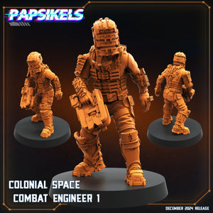 3D Printed Papsikels Colonial Space Combat Engineer Dec. 2024 SciFi 28mm 32mm
