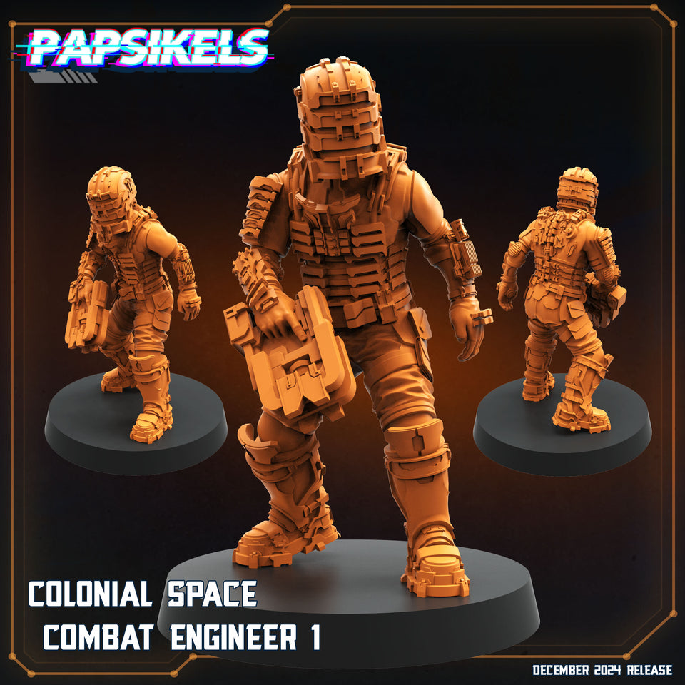 3D Printed Papsikels Colonial Space Combat Engineer Dec. 2024 SciFi 28mm 32mm