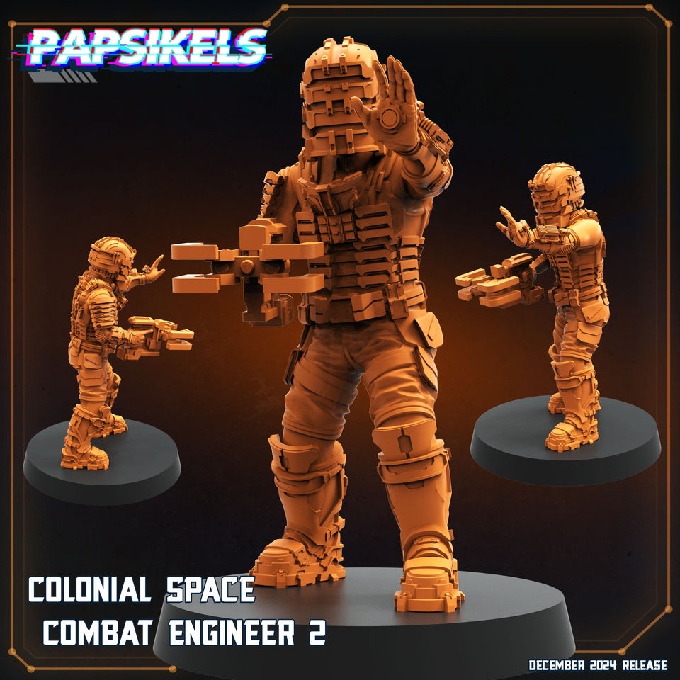 3D Printed Papsikels Colonial Space Combat Engineer Dec. 2024 SciFi 28mm 32mm