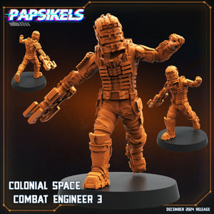3D Printed Papsikels Colonial Space Combat Engineer Dec. 2024 SciFi 28mm 32mm