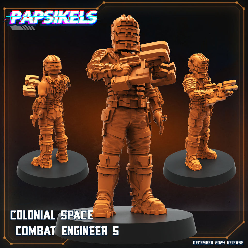 3D Printed Papsikels Colonial Space Combat Engineer Dec. 2024 SciFi 28mm 32mm