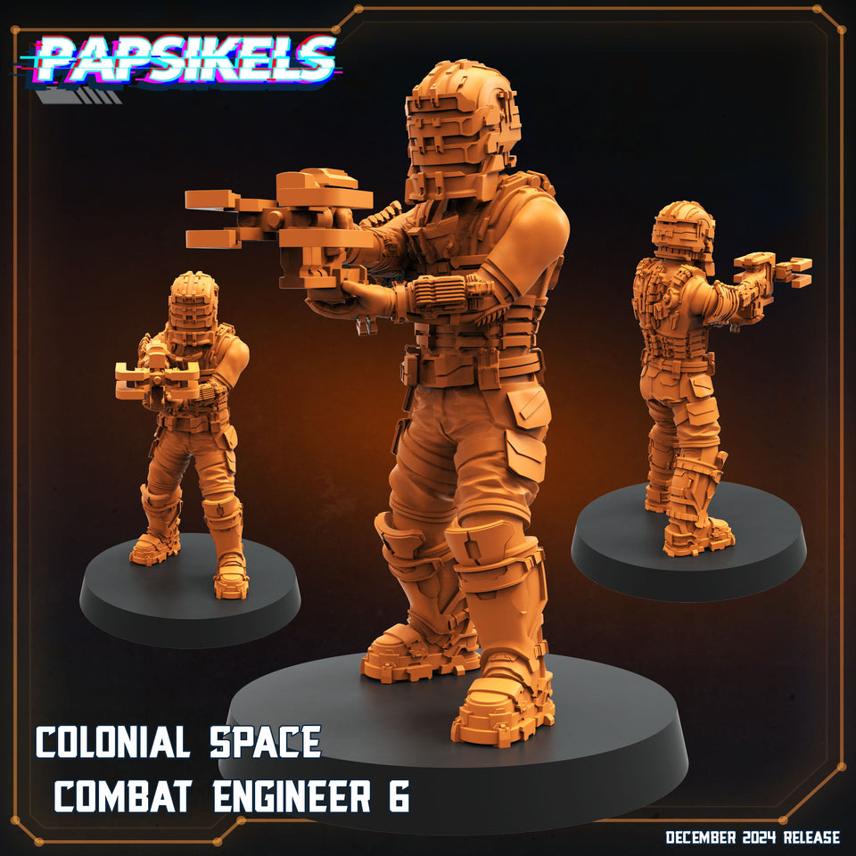 3D Printed Papsikels Colonial Space Combat Engineer Dec. 2024 SciFi 28mm 32mm