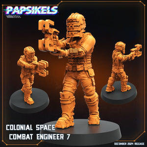 3D Printed Papsikels Colonial Space Combat Engineer Dec. 2024 SciFi 28mm 32mm