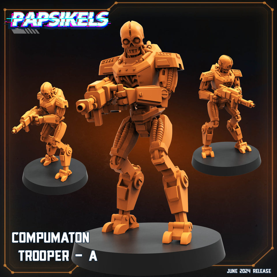 3D Printed Papsikels Compumaton Trooper Set JUNE 2024 SCIFI 28mm 32mm