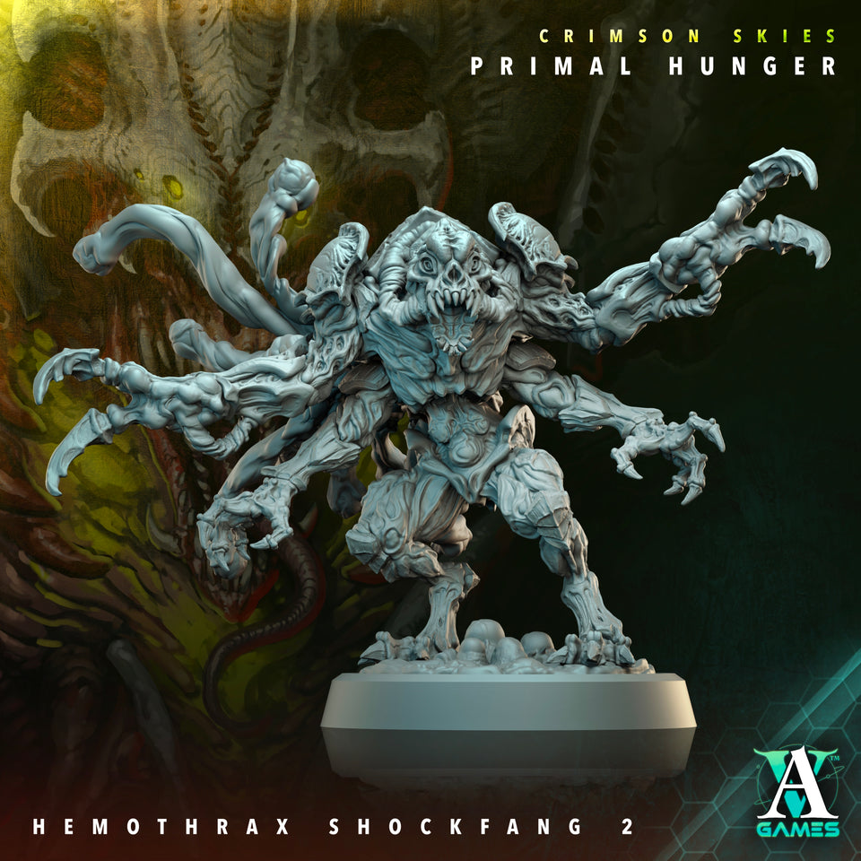 3D Printed Archvillain Games Crimson Skies Primal Hunger- Hemothrax Shockfang 28mm 32mm D&D