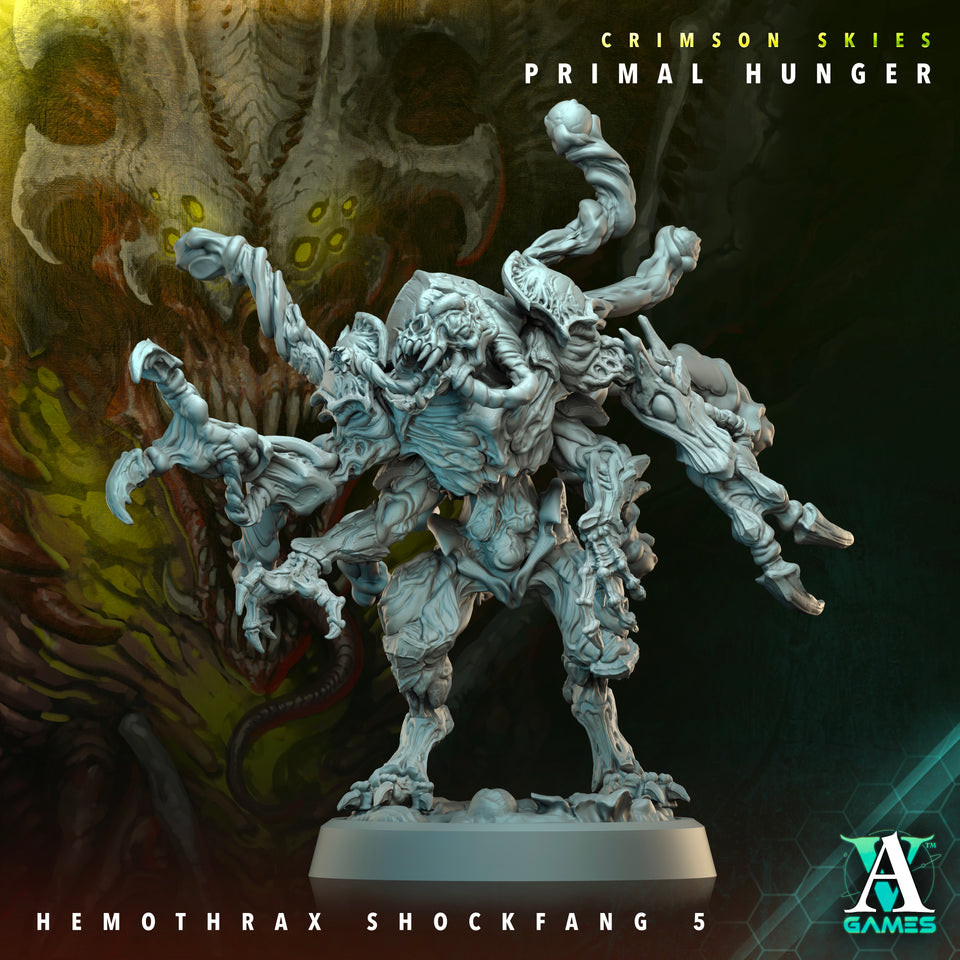 3D Printed Archvillain Games Crimson Skies Primal Hunger- Hemothrax Shockfang 28mm 32mm D&D