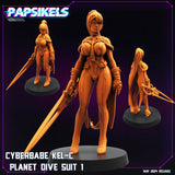 3D Printed Papsikels Cyberbabe Kel C Planet Set May 2024 Cyberpunk 28mm 32mm