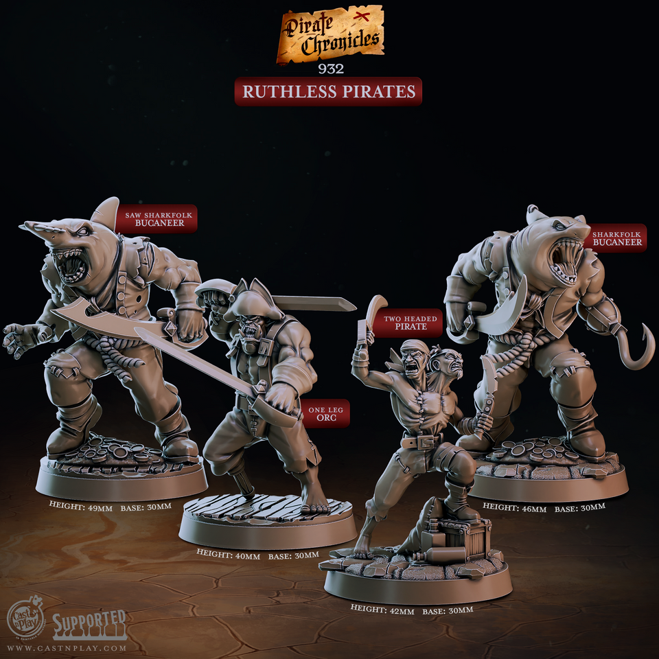 3D Printed Cast n Play Pirate Chronicles Collection 28mm 32mm D&D