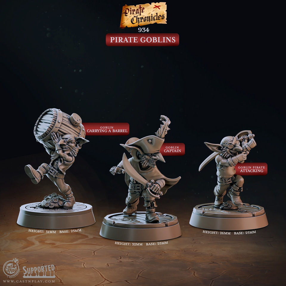 3D Printed Cast n Play Pirate Chronicles Collection 28mm 32mm D&D