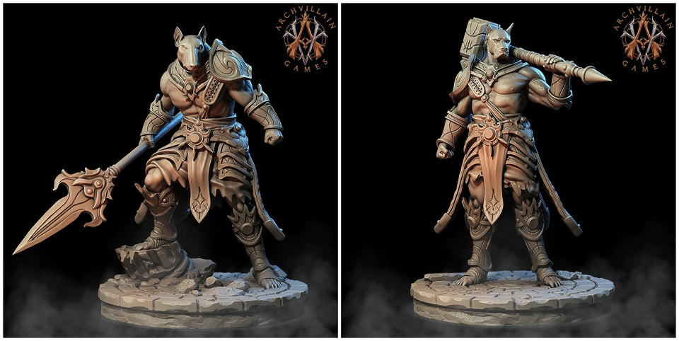 3D Printed Archvillain Games The Astral Court - Celestial Hounds 28mm 32mm D&D