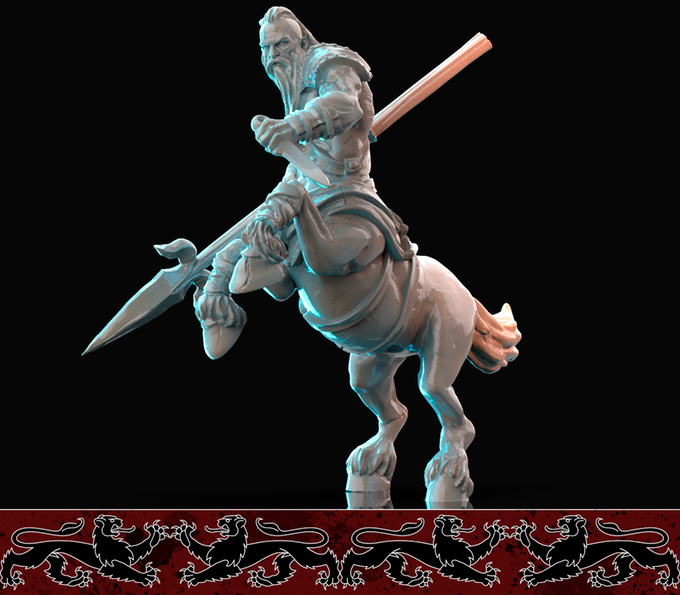 3D Printed Nafarrate Centaur Bestiary Creatures Volume 1 28mm 32mm D&D