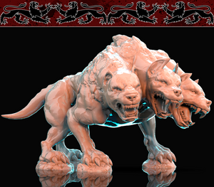 3D Printed Nafarrate Cerberus Bestiary Creatures Volume 1 28mm 32mm D&D