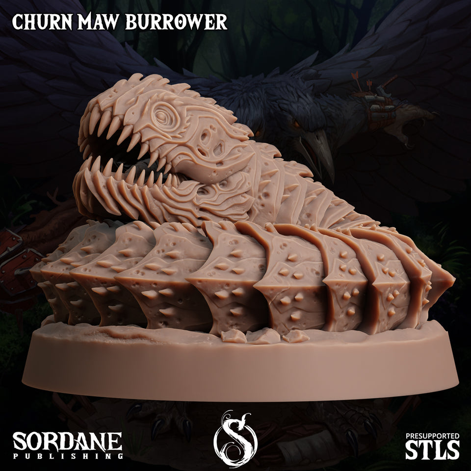 3D Printed Sordane Publishing Churn Maw Burrower Burrows Below 28 32mm D&D