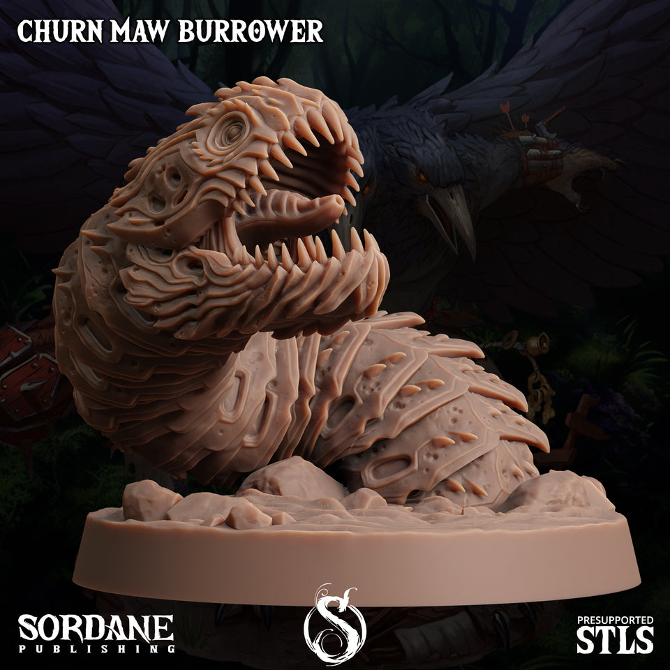 3D Printed Sordane Publishing Churn Maw Burrower Burrows Below 28 32mm D&D