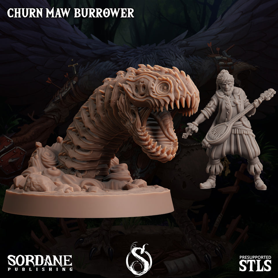 3D Printed Sordane Publishing Churn Maw Burrower Burrows Below 28 32mm D&D