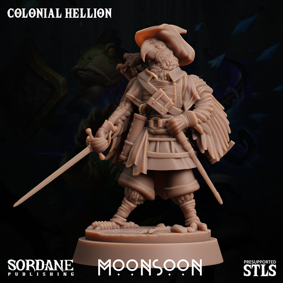 3D Printed Sordane Publishing Colonial Hellion Moonsoon 28 32mm D&D