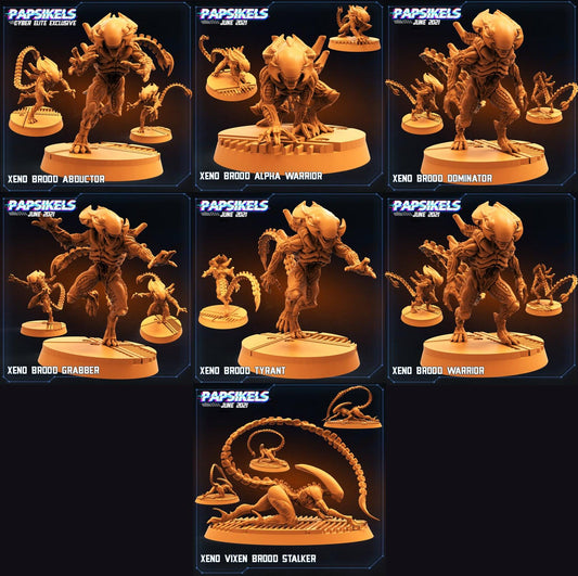 Copy of 3D Printed Papsikels Xeno Brood Set Aliens vs Humans Part 2 28mm 32mm - 3D Printing Boss 