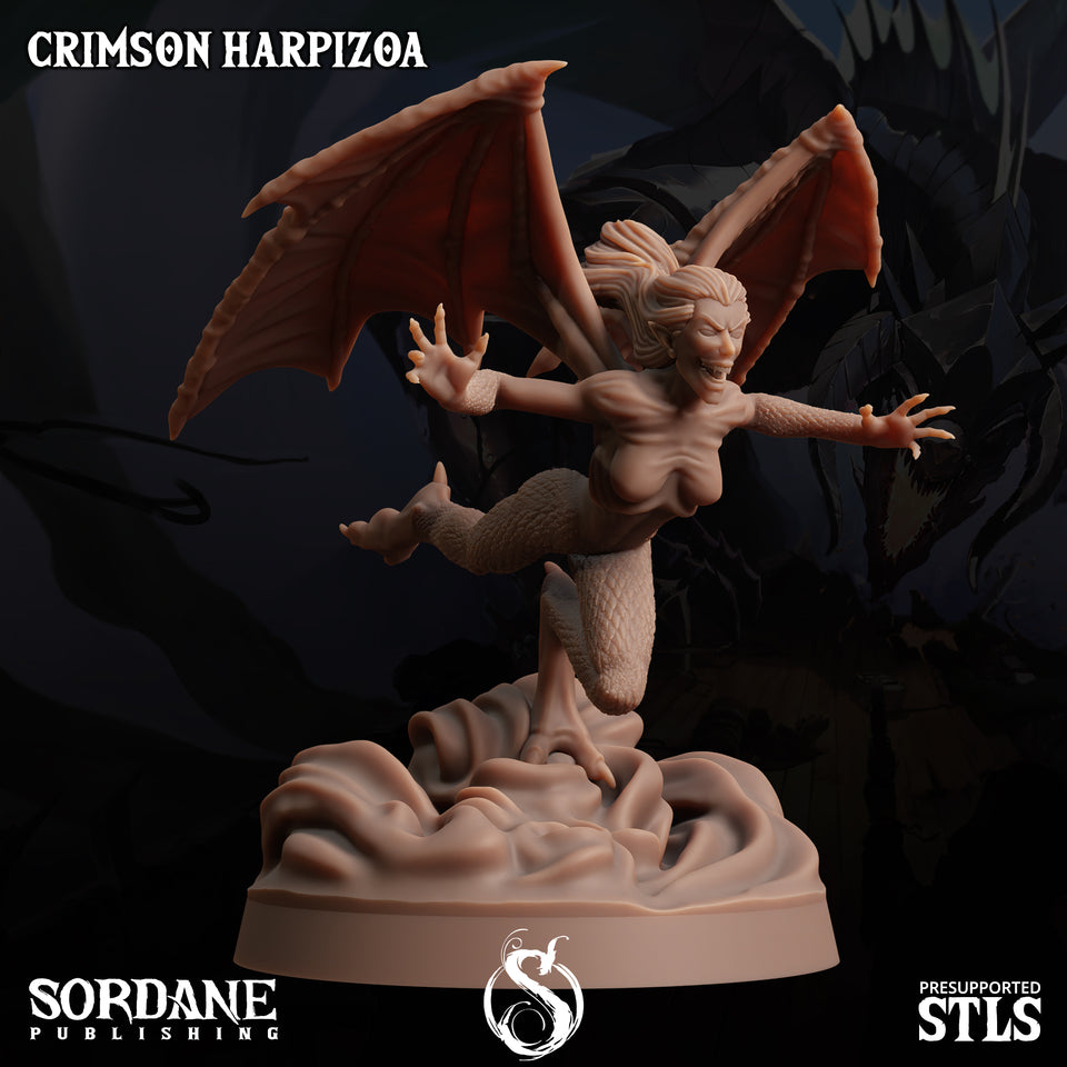 3D Printed Sordane Publishing Crimson Harpizoa 28 32mm D&D