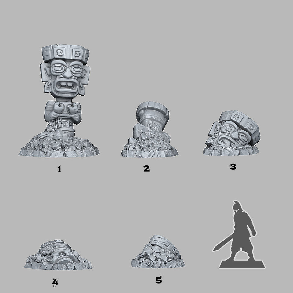 3D Printed Fantastic Plants and Rocks Cursed Jungle Totems 28mm - 32mm D&D Wargaming