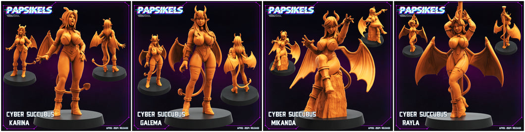 3D Printed Papsikels Cyber Succubis Set 28mm 32mm