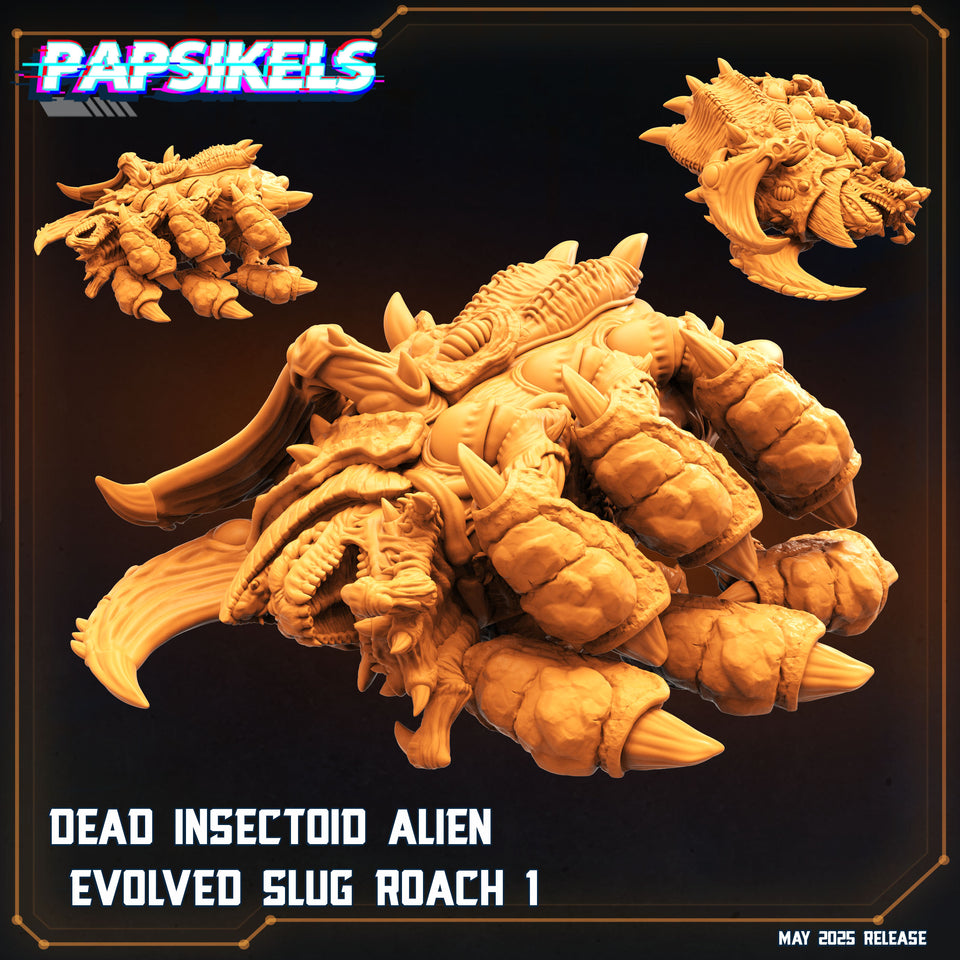 3D Printed Papsikels Dead Insectoid Alien Evolved Slug Roach Set May 2025 Alien vs. Humans Reconnaissance 28mm 32mm