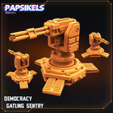 3D Printed Papsikels Democracy Gatling Sentry JUNE 2024 SCIFI 28mm 32mm