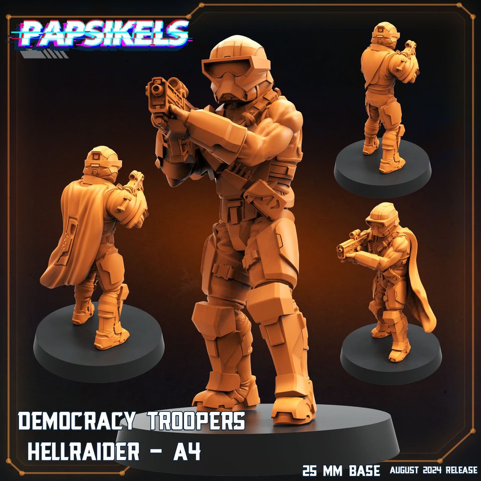 3D Printed Papsikels Democracy Troopers Hellraider Set August 2024 Scifi 28mm 32mm
