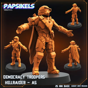 3D Printed Papsikels Democracy Troopers Hellraider Set August 2024 Scifi 28mm 32mm