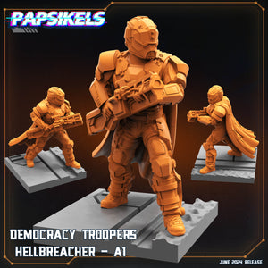 3D Printed Papsikels Democracy Trooper Hellbreacher A1 JUNE 2024 SCIFI 28mm 32mm