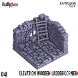 3D Printed Cast n Play Death x Tiles Corner Walls Set 28mm 32mm D&D