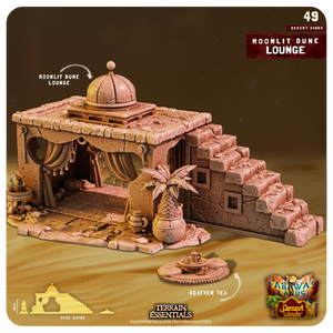 3D Printed Cast n Play Moonlit Dune Lounge Desert Winds Terrain Set 28mm 32mm D&D
