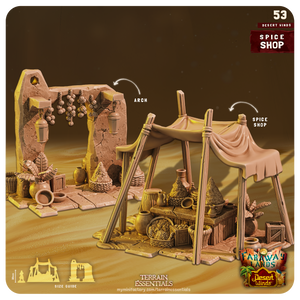3D Printed Cast n Play Spice Shop Desert Winds Terrain Set 28mm 32mm D&D