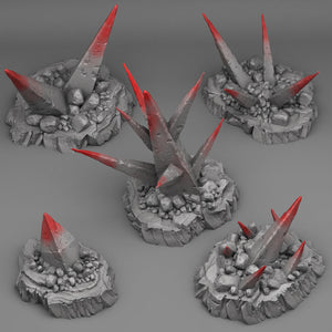 3D Printed Fantastic Plants and Rocks Deadly Shadow Rocks 28mm - 32mm D&D Wargaming