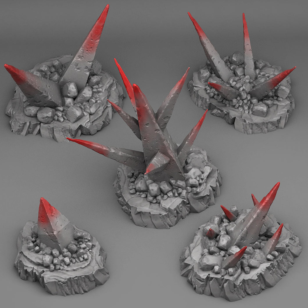 3D Printed Fantastic Plants and Rocks Deadly Shadow Rocks 28mm - 32mm D&D Wargaming