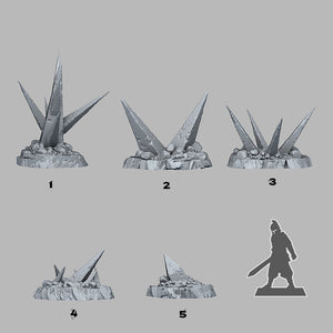 3D Printed Fantastic Plants and Rocks Deadly Shadow Rocks 28mm - 32mm D&D Wargaming