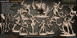 3D Printed Artisan Guild Aidreth Treeborn Deepwood Alfar Set 28mm 32mm