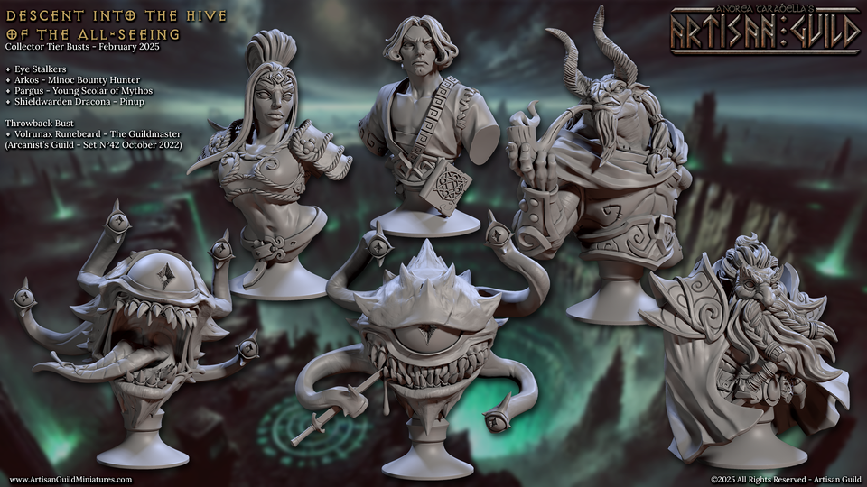 3D Printed Artisan Guild Descent into the Hive of the All Seeing Busts 28mm 32mm