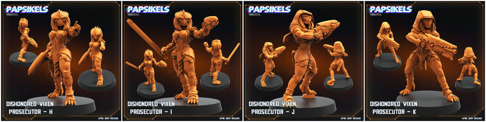 3D Printed Papsikels Democracy Troopers SciFi Dishonored Vixen Prosecutor Set 28mm 32mm