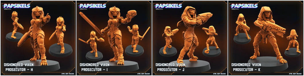 3D Printed Papsikels Democracy Troopers SciFi Dishonored Vixen Prosecutor Set 28mm 32mm