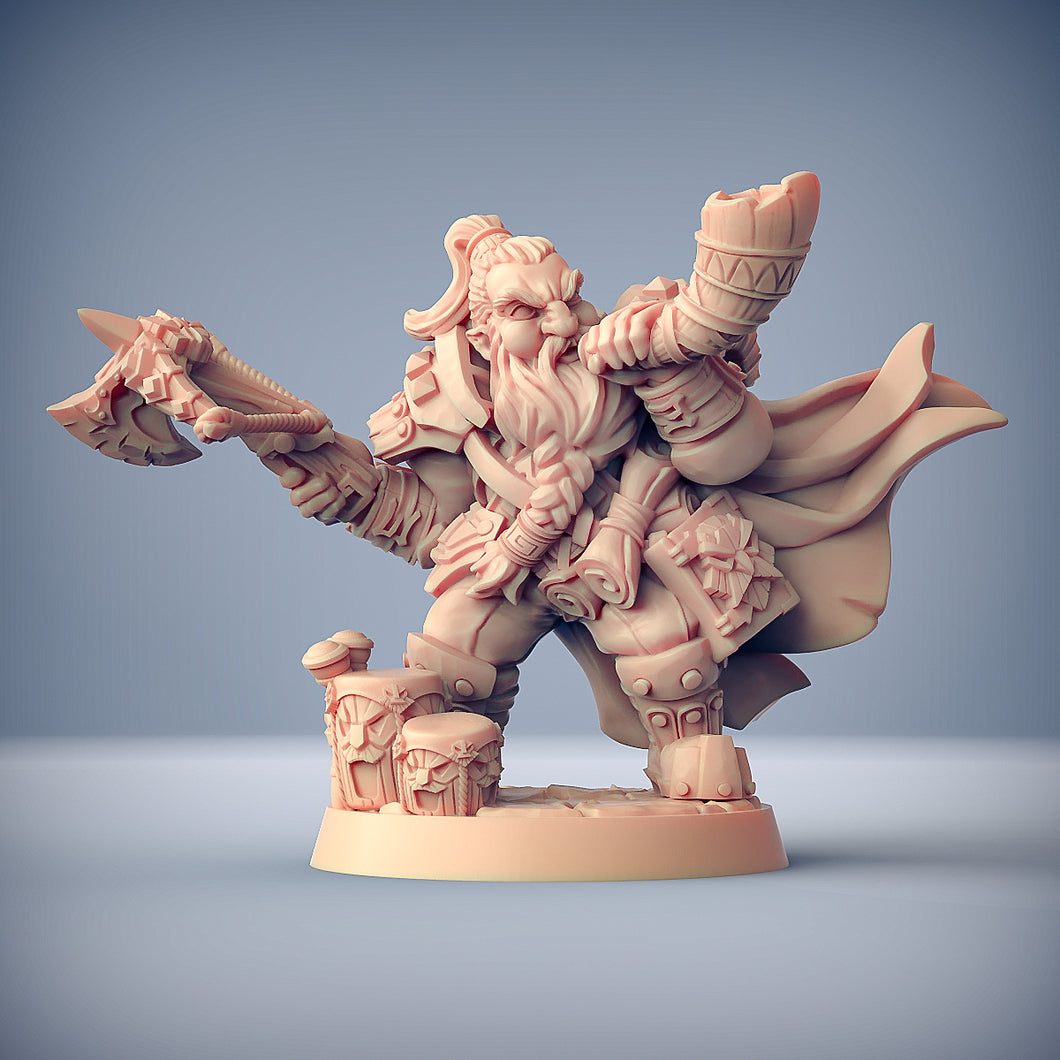 3D Printed Artisan Guild Dwarf Flokir the Skald Dwarven Defenders Set 28mm 32mm