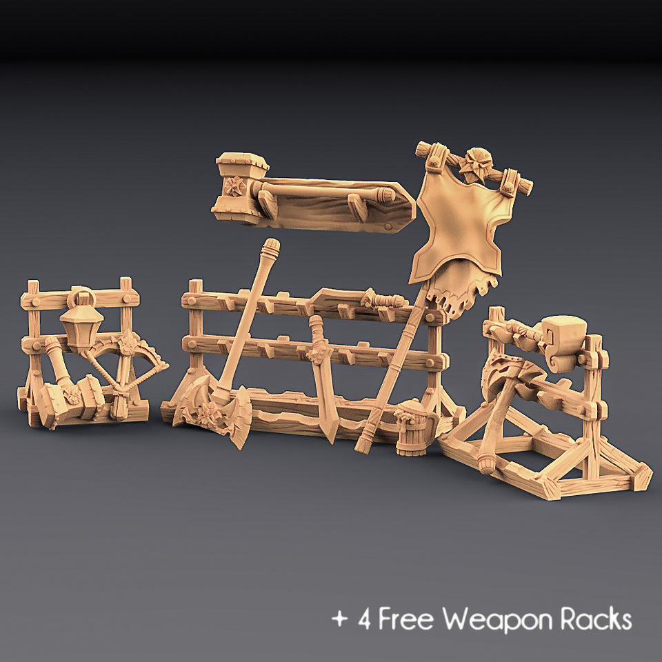 3D Printed Artisan Guild Standalone Weapons for Loot and Racks Dwarven Defenders Set 28mm 32mm