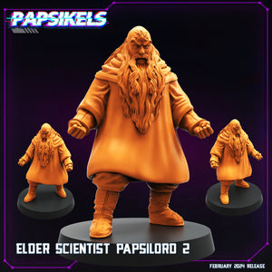 3D Printed Papsikels Elder Scientist Papsilord February 2025 Cyberpunk 28mm 32mm