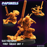 3D Printed Papsikels Electrofisher First Squad Unit 6 Set JUNE 2024 TRIBES - CYBERPUNK 28mm 32mm