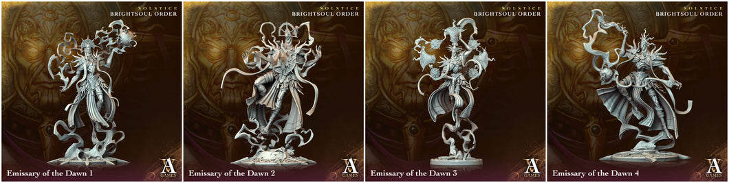 3D Printed Archvillain Games Emissary of the Dawn Solstice Ray of Sol Myr 28 32mm D&D