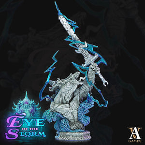 3D Printed Archvillain Games Eye of the Storm Zulkaz - Storm Troll Boatboss Bust 28mm 32mm D&D