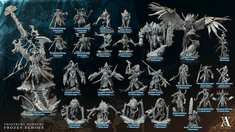 3D Printed Archvillain Games Ironshell Ymirling Frostburn Horrors Frozen Echoes 28 32mm D&D
