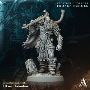 3D Printed Archvillain Games Ukma Jotunborn Archvillain Society Vol XLII 28 32mm D&D