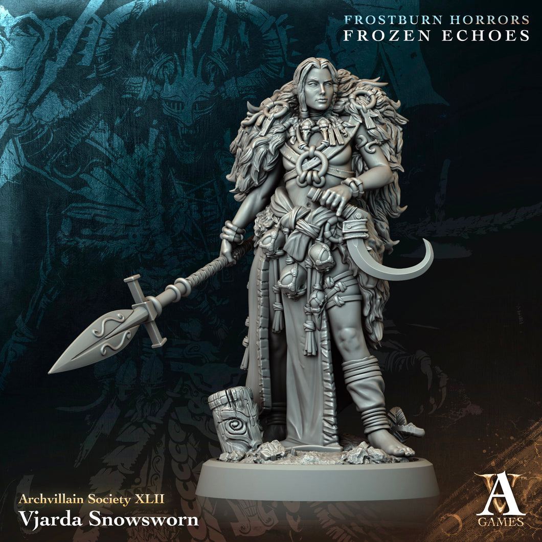 3D Printed Archvillain Games Vjarda Snowsworn Archvillain Society Vol XLII 28 32mm D&D